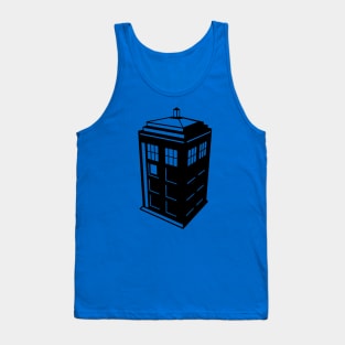 Doctor Who - Tardis - Three Point Perspective - Black Tank Top